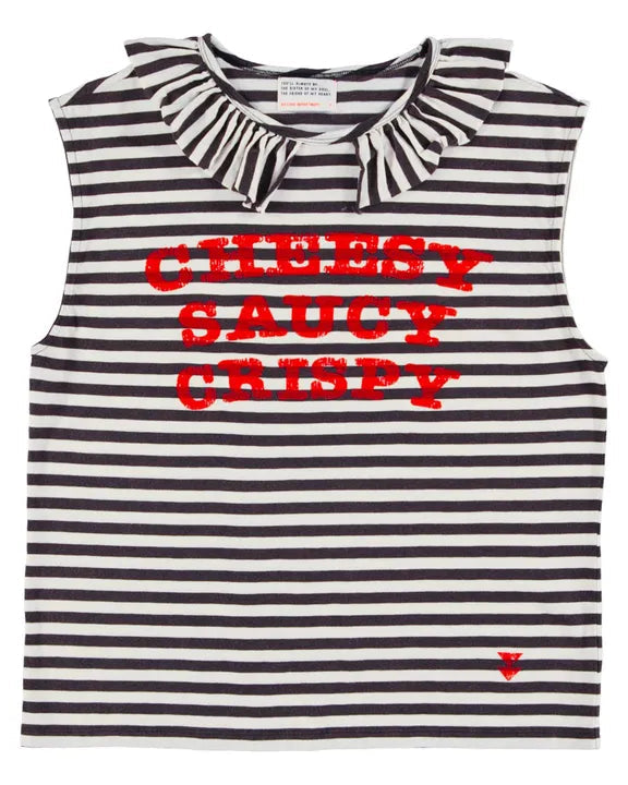 Débardeur Natalie Cheesy Saucy Crispy Rayé Noir Sisters Department